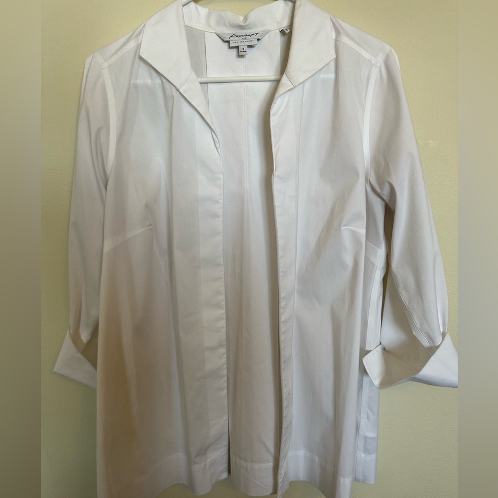 FOXCROFT | non iron stretch | white dress white NWOT | WOMENS size 8